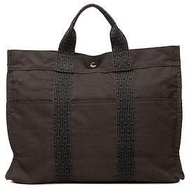 Hermès Brown Canvas Herline MM Brown Dark brown