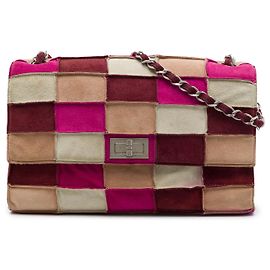 Chanel Multi Multicolor Suede Patchwork Reissue 2.55 Flap Mehrfarben