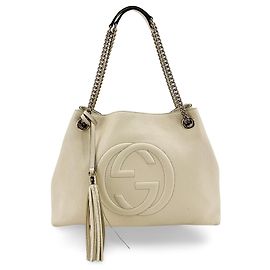 Gucci Soho Chain Strap Leather Large Beige