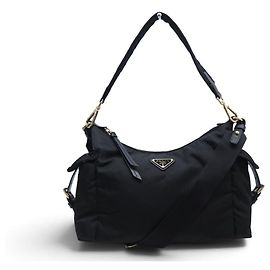 NEW PRADA EXPLORE 1BC264 HANDBAG RE-NYLON FABRIC AND BLACK LEATHER Black