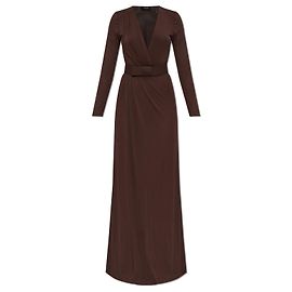 Vestido maxi marrón con cinturón Dsquared2 Castaño
