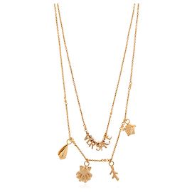 Collar Versace de doble capa con dijes dorado Dorado Metálico