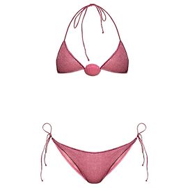 Autre Marque Bañador de dos piezas con hilo de lurex Rosa