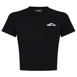 T-shirt con logo Dsquared2 nera in cotone Nero