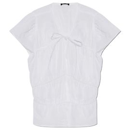 Rag & Bone V-Ausschnitt Top aus Ramie weiß Weiß