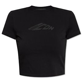 Dsquared2 Logo Geometric Pattern Cotton T-shirt Black Black