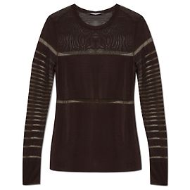 Helmut Lang Langarmshirt aus Mesh in Braun Braun