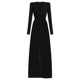 Vestido maxi preto com cinto Dsquared2 Preto