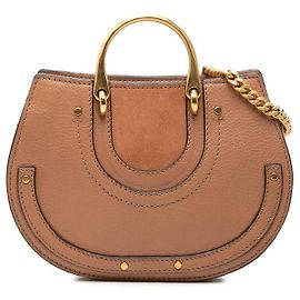 Chloé Bolsa de Ombro Chloe Pixie em Couro Camurça Marrom