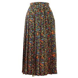 Yves Saint Laurent Plisseerock aus Polyester Mehrfarben