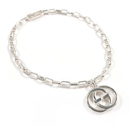 Gucci Interlocking G Silver Bracelet Silvery Metallic
