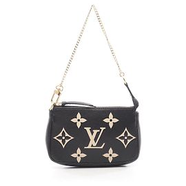 Louis Vuitton Mini Pochette Accessoires Monogram Empreinte Clutch Preto