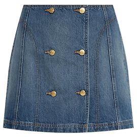 Ulla Johnson Blue Cotton Denim Mini Skirt Blue