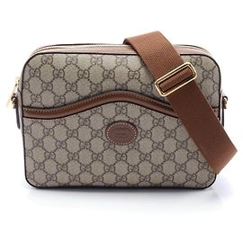 Borsa a tracolla Gucci Interlocking G GG Supreme Coated Canvas Marrone Beige