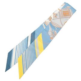 Hermès HERMES Ex libris Silk Twilly Azul