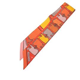 Pañuelo de seda Hermès Twilly Camails Naranja