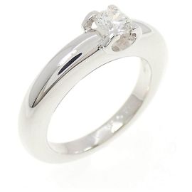 Cartier C Setting Au750 Diamantring Größe 17 Silber Metallisch