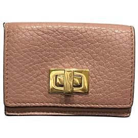 Fendi Peekaboo Micro Wallet Brown Beige