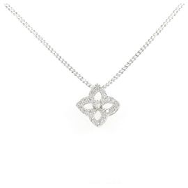 Autre Marque Collar de Flor de Diamantes Au750 Plata