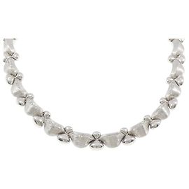 Autre Marque Colar Nanis 750 Ouro Branco e Diamantes Prata