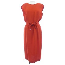 Vestido de seda Hermès naranja Naranja