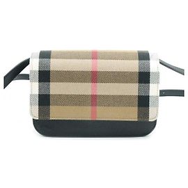 Burberry Bolsa Tiracolo com Aba Madison Check Marrom
