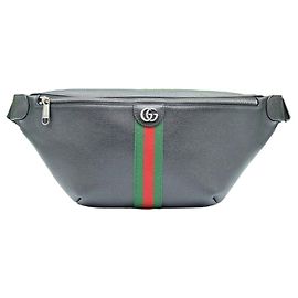 Gucci Borsa cintura Large WEB in pelle nera Nero