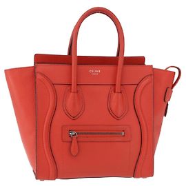 Céline Celine Luggage Smooth Leather Micro Red