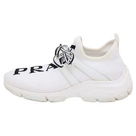 Prada Knit Sneakers White White