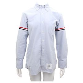 Camicia Oxford Thom Browne Blu in Cotone Blu