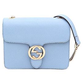 Gucci Borsa a tracolla e crossbody Interlocking Small Gold Chain Blu