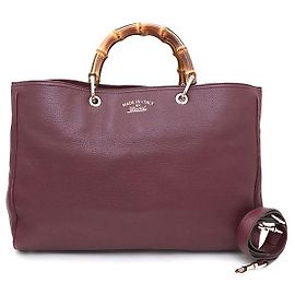 Gucci Mala Tote e mala de ombro com pega de bambu Vermelho
