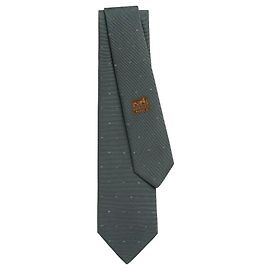 Hermès Micro Tie Silk 7cm Brown