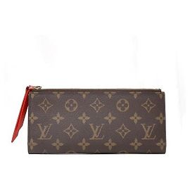 Louis Vuitton Monogram Canvas Clutch Wallet Brown