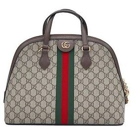 Gucci mala Supreme Web Medium Top Handle Bag Marrom