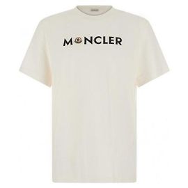 Moncler Logo Baumwoll-T-Shirt Weiß Weiß