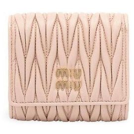 Miu Miu Small Matelassé Nappa Leather Wallet Pink