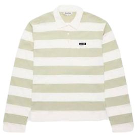 Miu Miu Polo em jersey às riscas Rosa