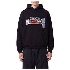 Balenciaga Bumper Sticker Medium Fit Hoodie Schwarz