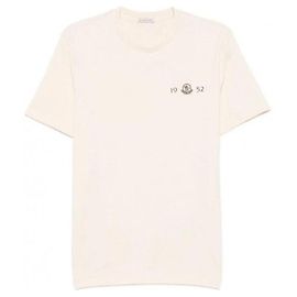 Moncler Baumwoll-T-Shirt mit Logo Weiß Weiß