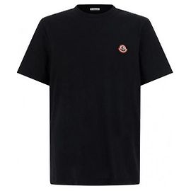 Moncler T-Shirt aus Baumwolljersey Schwarz