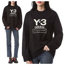 Yohji Yamamoto STKD CRW Big Logo Sweatshirt Schwarz Schwarz