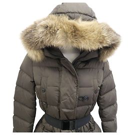 Moncler Chloe Long Down Coat Olive Size Green