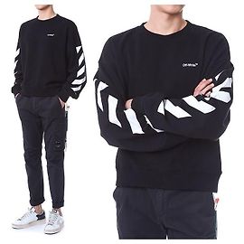 Off White Sweat-shirt en molleton diagonal Noir