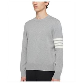 Thom Browne Pullover de malha de algodão com ponto Milano Marrom