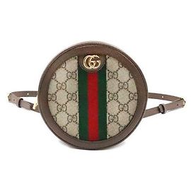 Gucci Brown Leather Mini Round Chain Backpack Brown