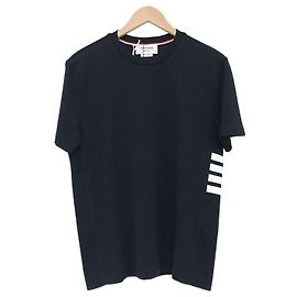 Thom Browne Classic Pique Rib Side Insert T-Shirt Navy Blue