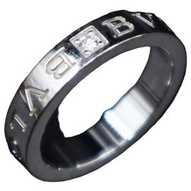 Bulgari Weißgoldring mit Diamanten Silber