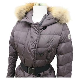 Moncler Chloe Long Down Coat Brown Size Brown