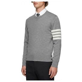 Thom Browne Feiner Merinowolle-Strickpullover für Damen Braun